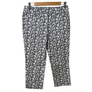 Mackintosh Philosophy Liberty Cropped Pants Mid Rise Floral Navy Size 38